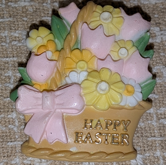 Vintage Pastel Easter Flower Basket Brooch - Picture 4 of 5
